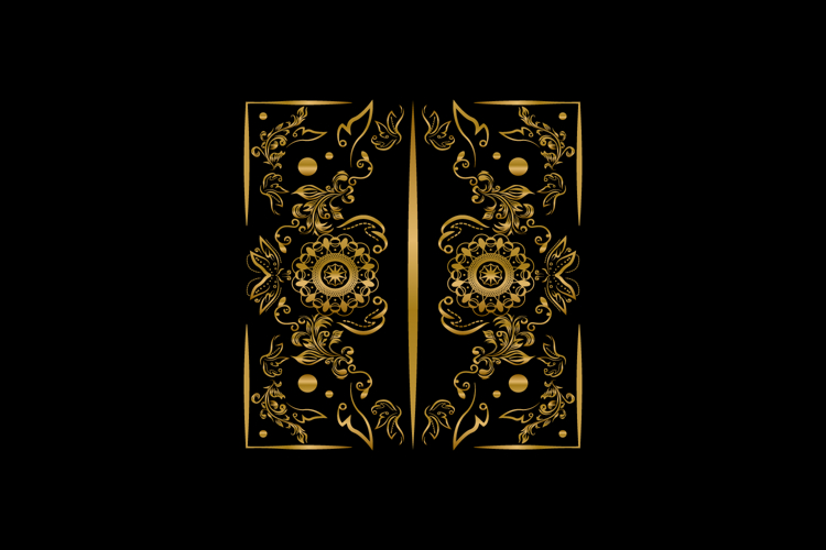 Golden pattern floral vintage elegant element graphic eps 10