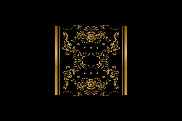 Golden pattern floral vintage elegant element isolated eps