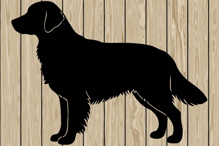 Golden retriever dog stencil silhouette SVG