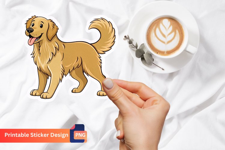 Golden Retriever Sticker, Dog Lover Sticker, Dog Decor Art
