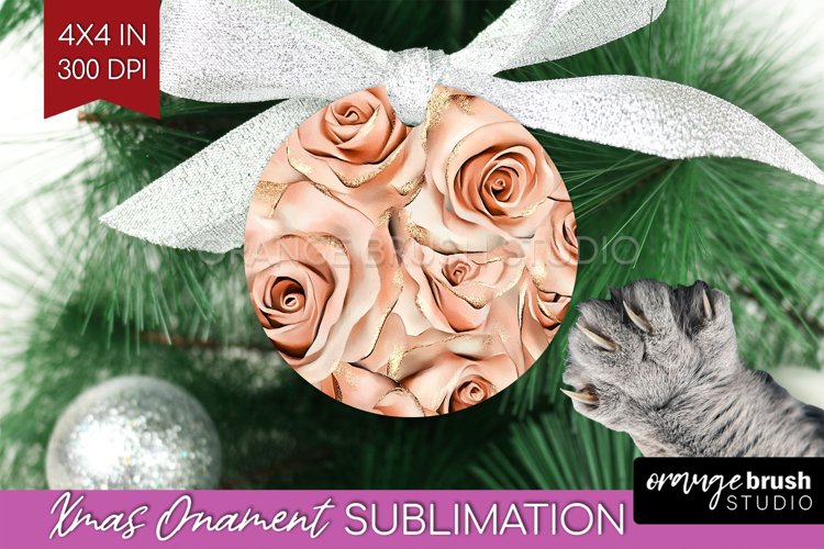 3d Rose Ornament PNG - Marble Rose PNG Sublimation