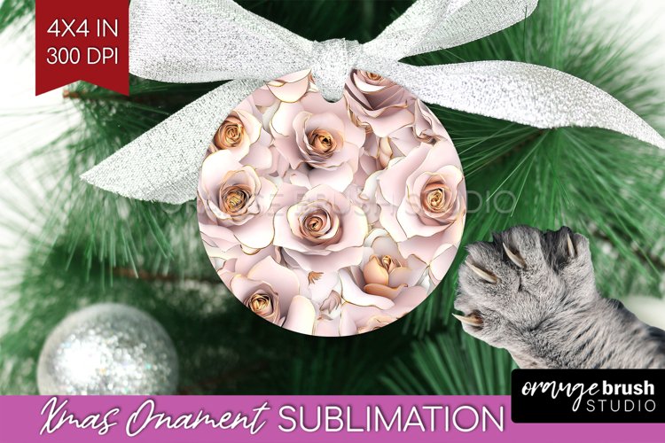 3d Rose Ornament PNG - Marble Rose PNG Sublimation