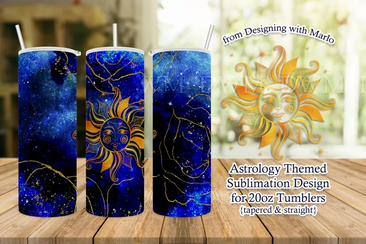 Golden Sun 20oz Tumbler Sublimation Design