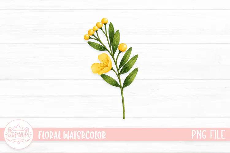 Floral Watercolor Illustration, Flower Watercolor Decoration