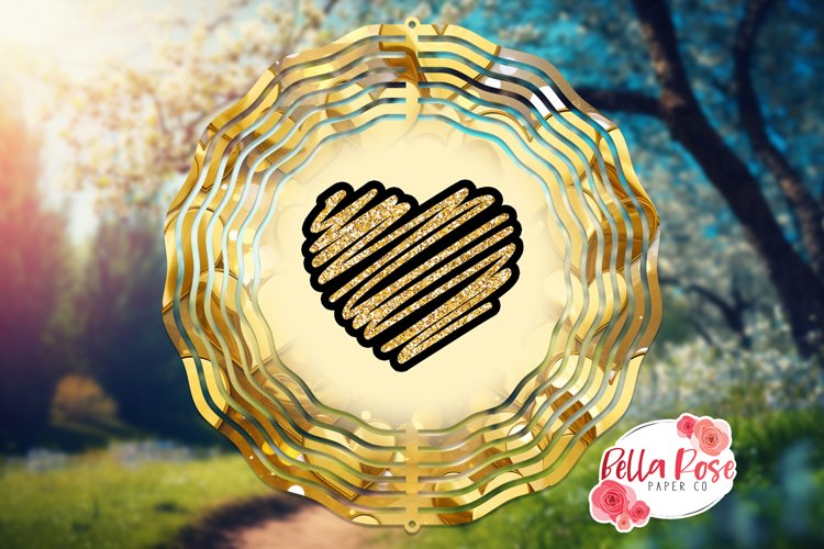 Gold Hearts | Valentines Day | 10" Sublimation Wind Spinner