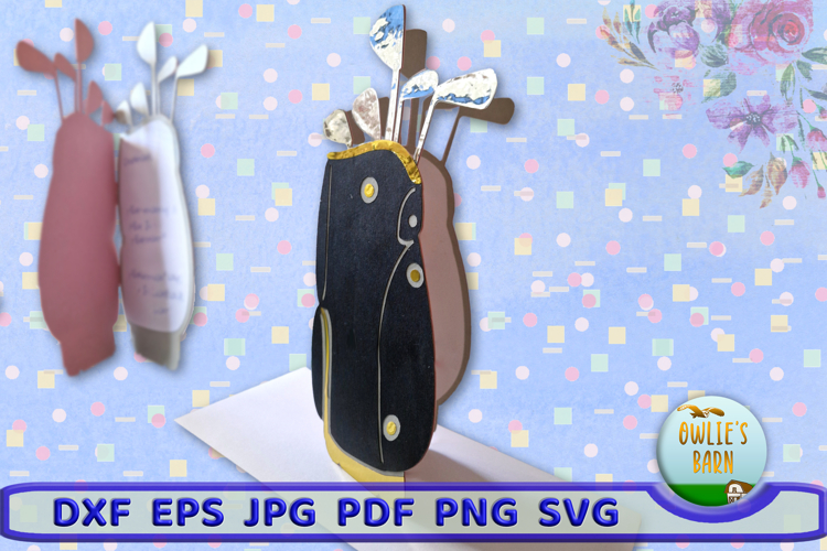 Golf Bag Shaped Card