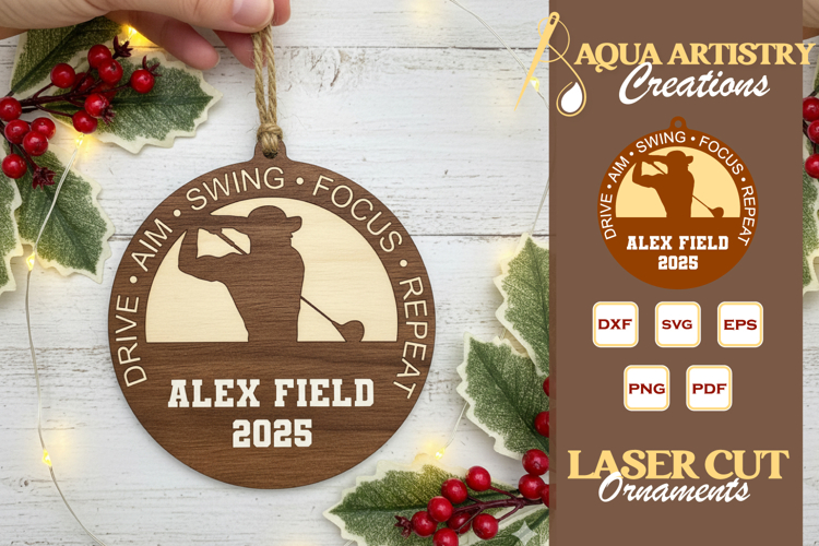 Golf Ornament Laser Cut File