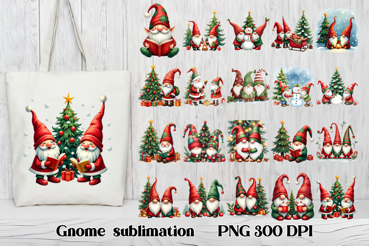 Cute Christmas gnome clipart | Christmas gnome bundle
