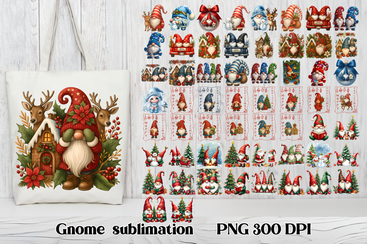 Cute Christmas gnome clipart | Christmas gnome bundle