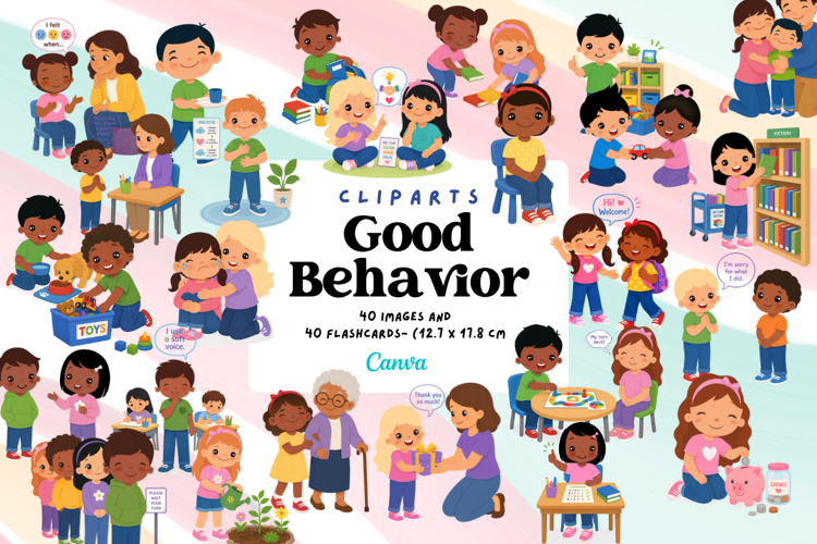 Good Behavior Flashcards for Kids