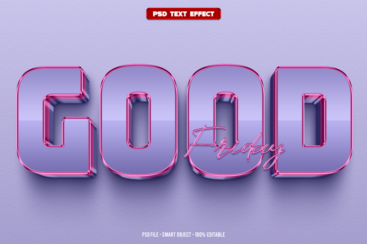 Good Friday 3D editable text effect