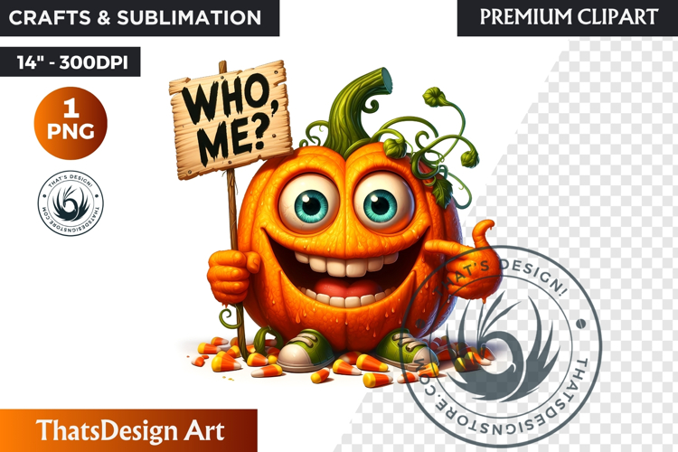 Goofy Halloween Pumpkin PNG, Funny Jack O Lantern Clipart