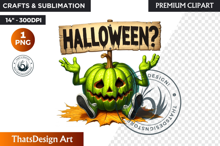 Goofy Halloween Pumpkin PNG, Funny Jack O Lantern Clipart