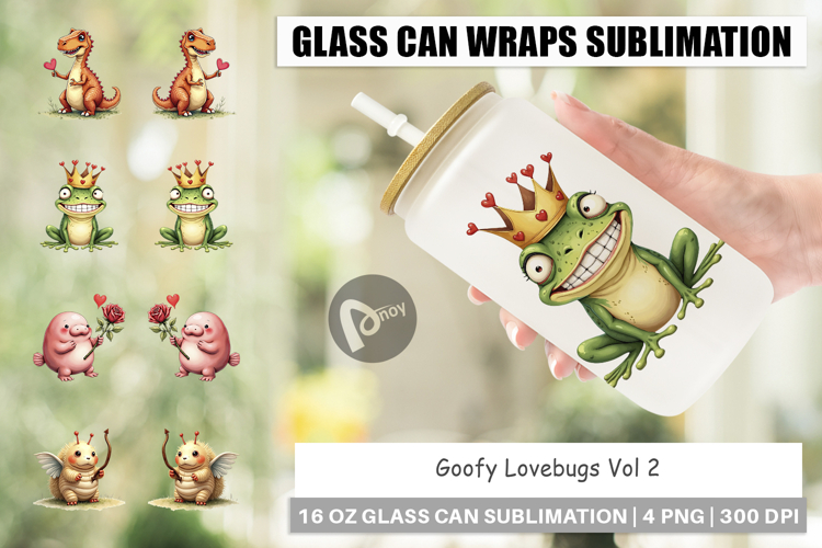 Goofy Lovebugs Glass Can