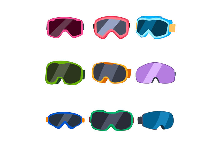 googles ski set cartoon