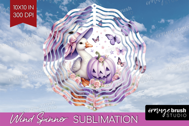 Goose Halloween Wind Spinner Sublimation PNG Coquette Round