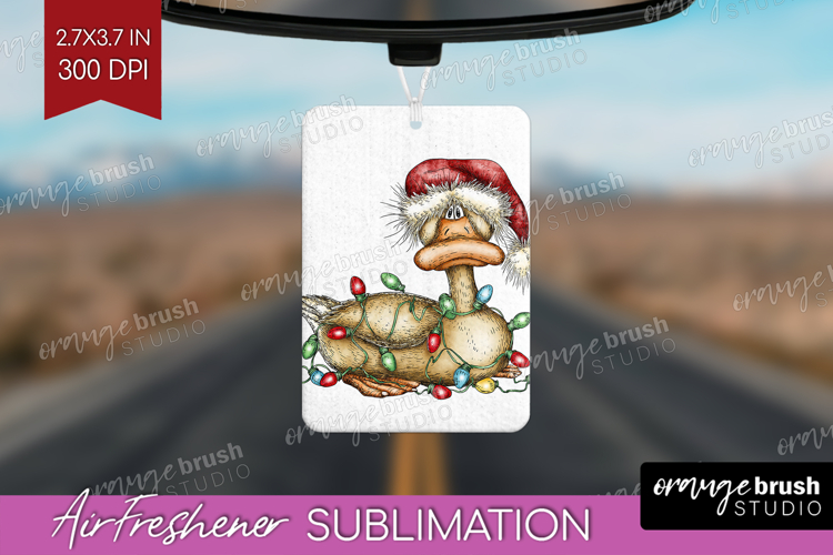 Goose Tangled In Christmas Lights Air Freshener PNG Funny