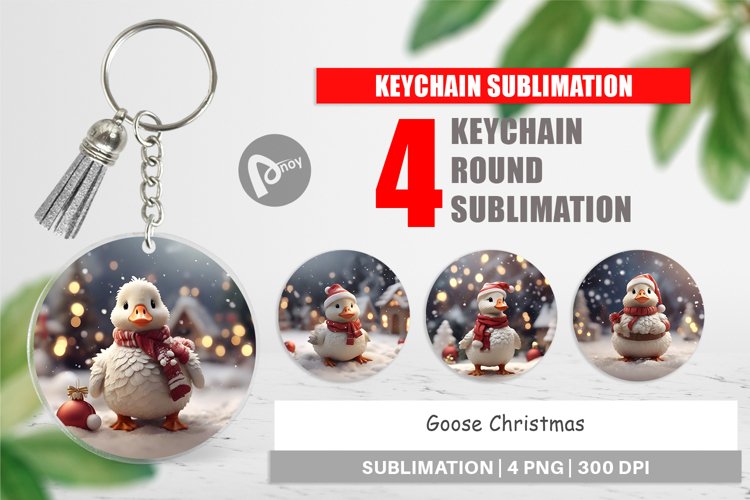 Keychain Goose Christmas