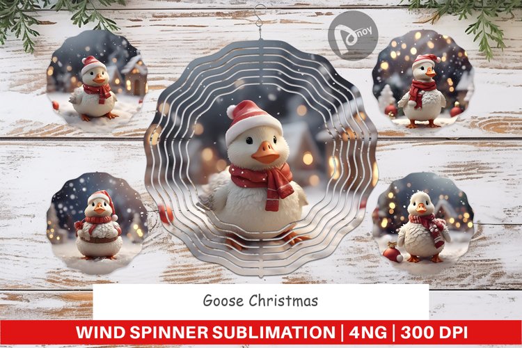 Wind Spinner Goose Christmas