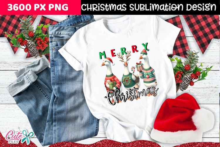 Goose Christmas Sublimation Design