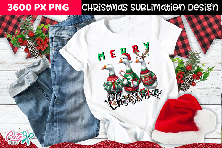 Goose Christmas Sublimation Design