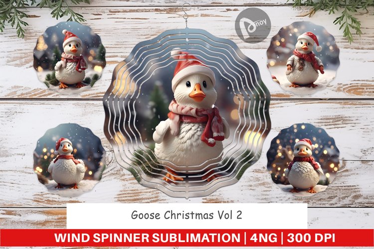 Wind Spinner Goose Christmas
