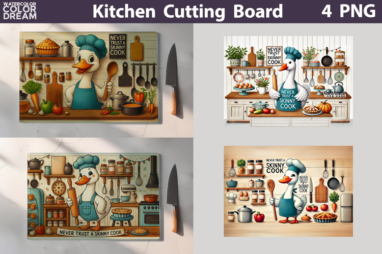 Funny Goose Cutting Board | Never Trust A Skinny Cook