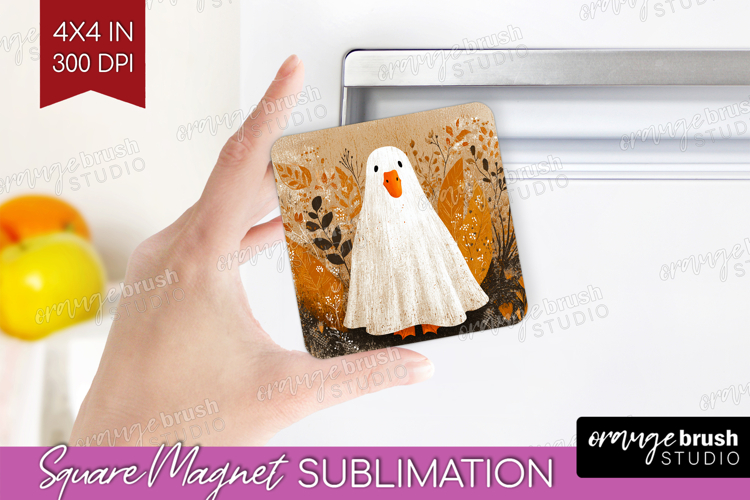 Goose Ghost Halloween Magnet Sublimation Spooky Season