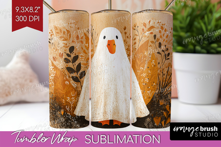 Goose Ghost Halloween Tumbler Wrap Spooky Season Tumbler PNG
