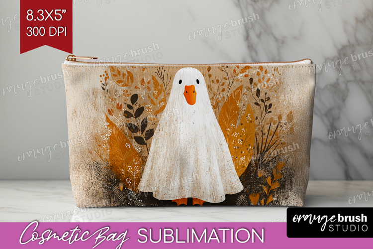 Goose Ghost Halloween Cosmetic Bag Spooky Season Makeup Bag