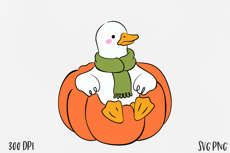 Cute Goose SVG PNG, Funny Farm Bird Clipart, Hand Drawn