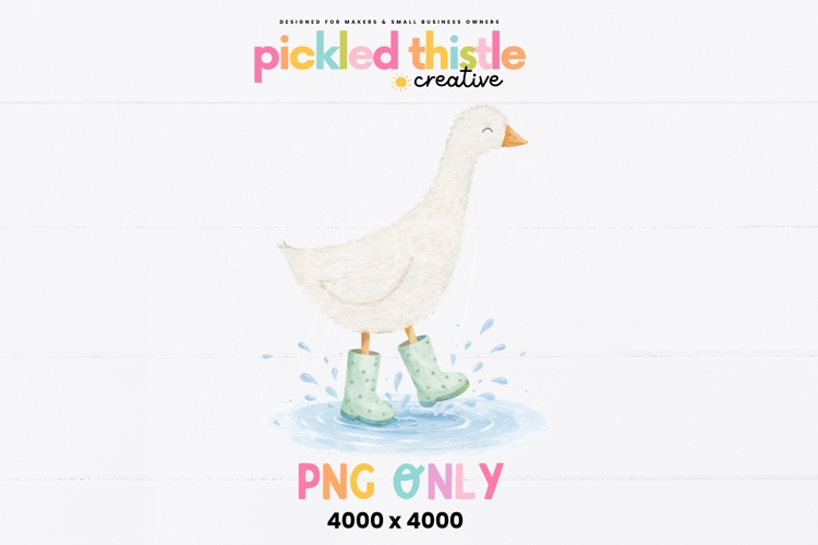 Goose PNG Graphic | Cute Goose in Rain Boots