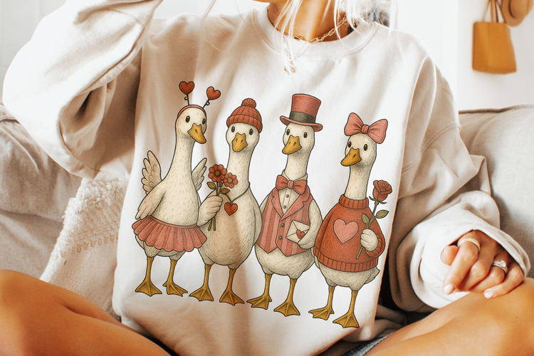 Goose Valentines Day, Funny Goose PNG, Love PNG, XoXo PNG