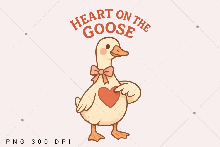 Goose Valentine PNG, Heart on the Goose Design, Anti Valenti