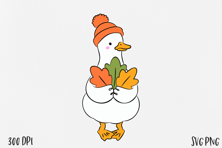 Cute Goose SVG PNG, Funny Farm Bird Clipart, Hand Drawn