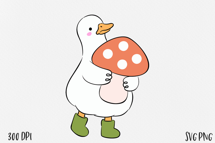 Cute Goose SVG PNG, Funny Farm Bird Clipart, Hand Drawn
