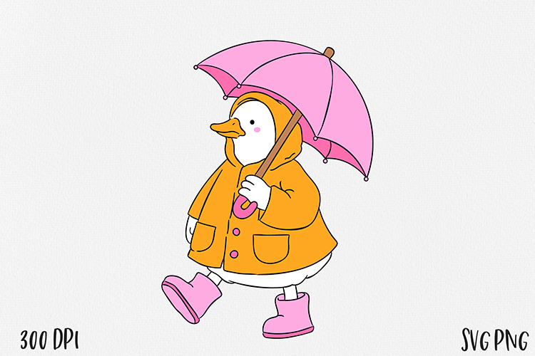 Cute Goose SVG PNG, Funny Farm Bird Clipart, Hand Drawn