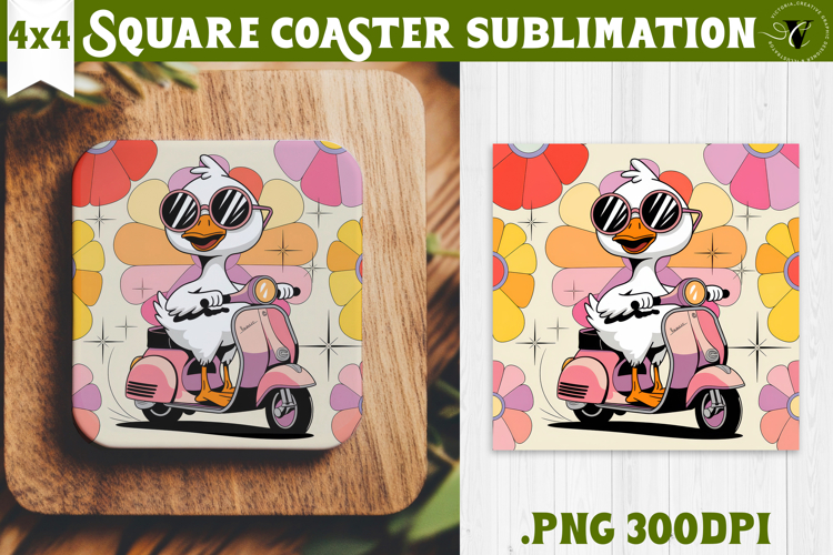 Goose Square Coaster | Funny Goose | Sarcastic example image 1
