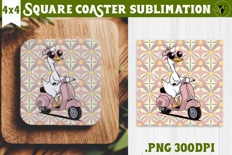 Goose Square Coaster | Funny Goose | Sarcastic example image 1