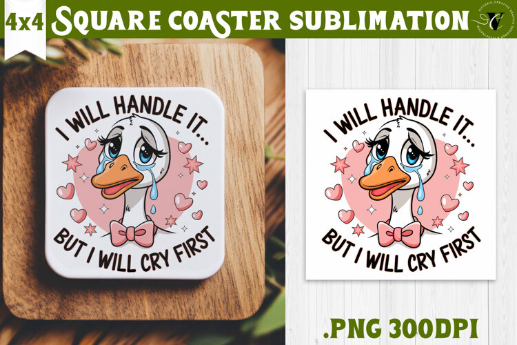 Goose Square Coaster | Funny Goose | Sarcastic example image 1