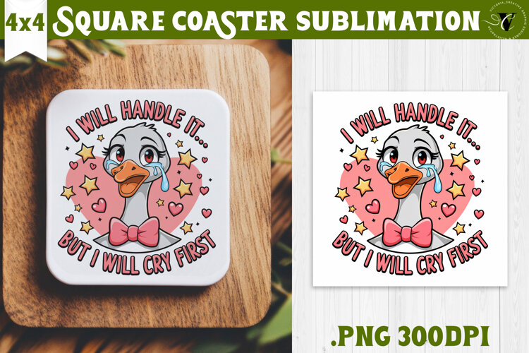 Goose Square Coaster | Funny Goose | Sarcastic example image 1