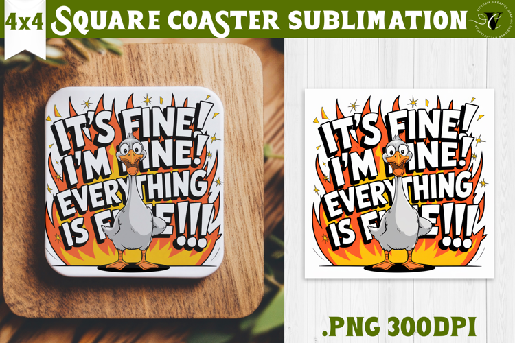 Goose Square Coaster | Funny Goose | Sarcastic