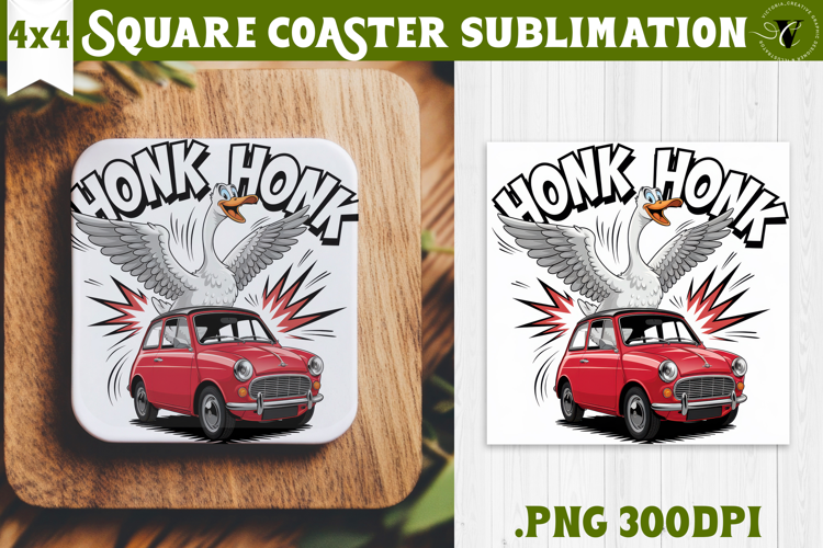 Goose Square Coaster | Funny Goose | Sarcastic