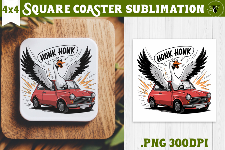 Goose Square Coaster | Funny Goose | Sarcastic