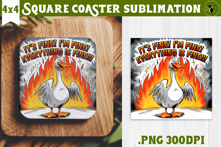 Goose Square Coaster | Funny Goose | Sarcastic