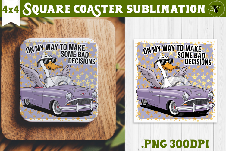 Goose Square Coaster | Funny Goose | Sarcastic