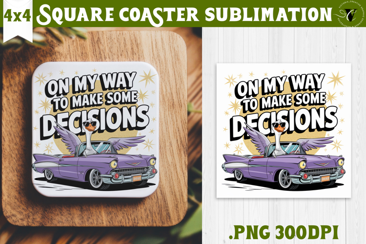 Goose Square Coaster | Funny Goose | Sarcastic