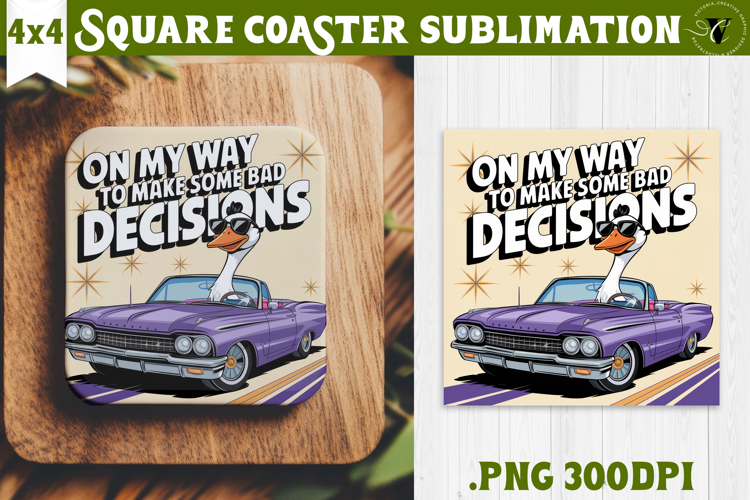 Goose Square Coaster | Funny Goose | Sarcastic