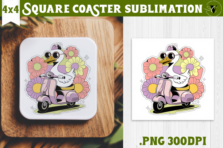 Goose Square Coaster | Funny Goose | Sarcastic example image 1