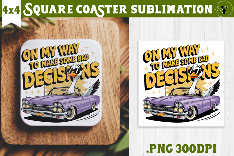 Goose Square Coaster | Funny Goose | Sarcastic